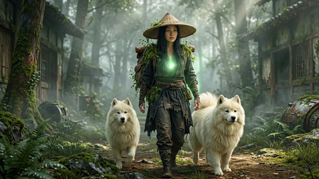 Emma setting out into the blight with Koo at the start of the journey
